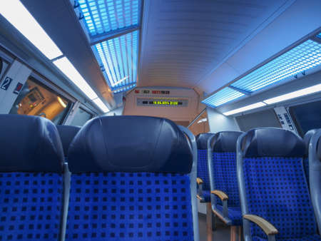 Regional train interior in Saxony Germany Europeのeditorial素材