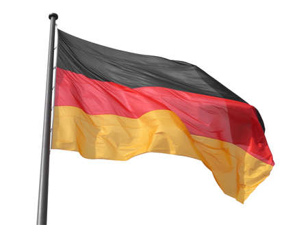 The national German flag of Germany isolated over whiteの写真素材