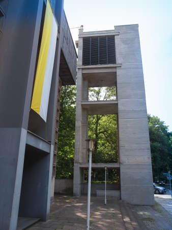 LEIPZIG, GERMANY - JUNE 12, 2014: The Propsteikirche St Trinitas meaning Church of St Trinity parish church designed in 1968 by the school of architecture of the GDR is a masterpiece of modern architectureのeditorial素材
