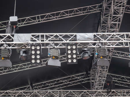 Stage lights used in live gig concertの写真素材
