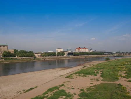 Elbe River in Dresden in Saxony Germanyの写真素材