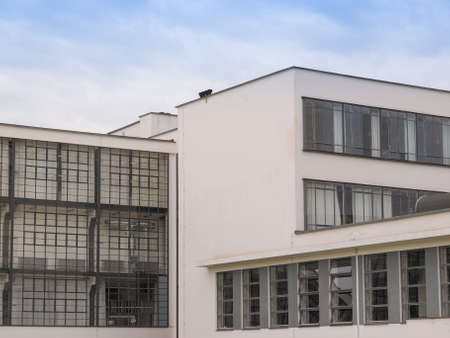 DESSAU, GERMANY - JUNE 13, 2014: The Bauhaus art school iconic building designed by architect Walter Gropius in 1925 is a listed masterpiece of modern architectureのeditorial素材
