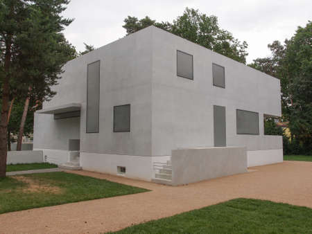 DESSAU, GERMANY - JUNE 13, 2014: Bauhaus masters houses designed in 1925 for Walter Gropius, Laszlo Moholy Nagy, Lyonel Feininger, Georg Muche, Oskar Schlemmer, Wassily Kandinsky and Paul Kleeのeditorial素材