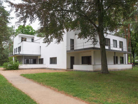 DESSAU, GERMANY - JUNE 13, 2014: Bauhaus masters houses designed in 1925 for Walter Gropius, Laszlo Moholy Nagy, Lyonel Feininger, Georg Muche, Oskar Schlemmer, Wassily Kandinsky and Paul Kleeのeditorial素材