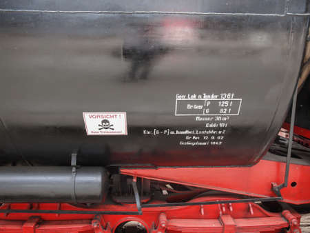 LEIPZIG, GERMANY - JUNE 12, 2014: Class 52 steam locomotive 52 5448 7 of the Deutsche Reichsbahn at Leipzig Hbf stationのeditorial素材