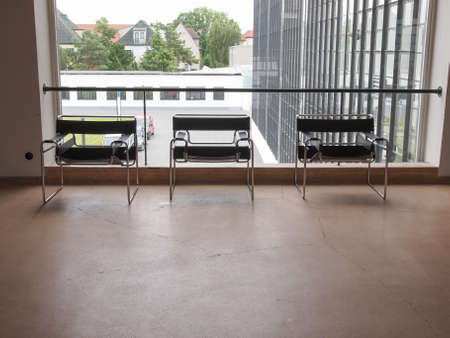 DESSAU, GERMANY - JUNE 13, 2014: The Bauhaus art school iconic building designed by architect Walter Gropius in 1925 is a listed masterpiece of modern architectureのeditorial素材