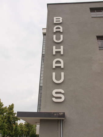 DESSAU, GERMANY - JUNE 13, 2014: The Bauhaus art school iconic building designed by architect Walter Gropius in 1925 is a listed masterpiece of modern architectureのeditorial素材
