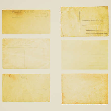 Vintage retro looking A blank postcard - isolated over white 