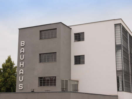 DESSAU, GERMANY - JUNE 13, 2014: The Bauhaus art school iconic building designed by architect Walter Gropius in 1925 is a listed masterpiece of modern architectureのeditorial素材