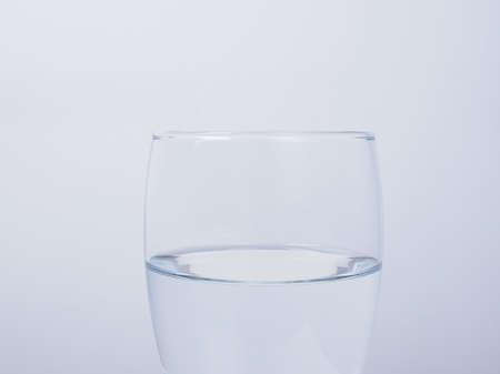Transparent glass of clear still drinking waterの写真素材