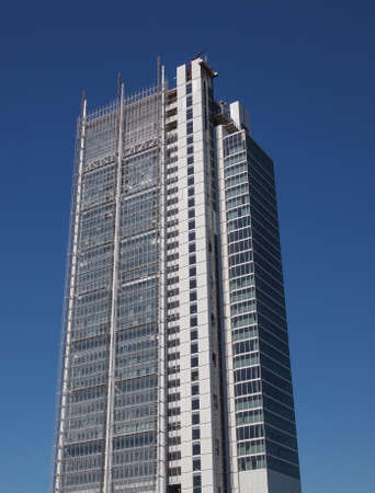 TURIN, ITALY - AUGUST 14, 2014: The new San Paolo bank headquarters designed by Renzo Piano and...