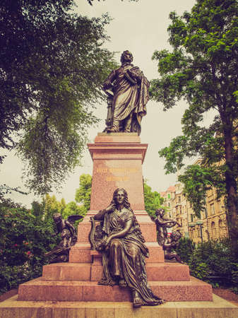 The Mendelssohn Denkmal monument to German musician Jakob Ludwig Felix Mendelssohn Bartholdy was designed by Werner Stein in 1892 in Leipzig Germanyのeditorial素材