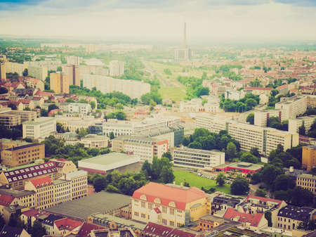 Aerial view of the city of Leipzig in Germanyの写真素材