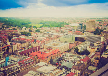 Aerial view of the city of Leipzig in Germanyのeditorial素材