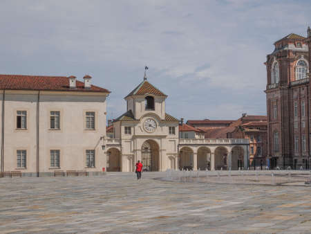 VENARIA, ITALY - JULY 30, 2014: Tourists visiting the Reggia baroque royal palace in Venaria Reale Turin Italyのeditorial素材