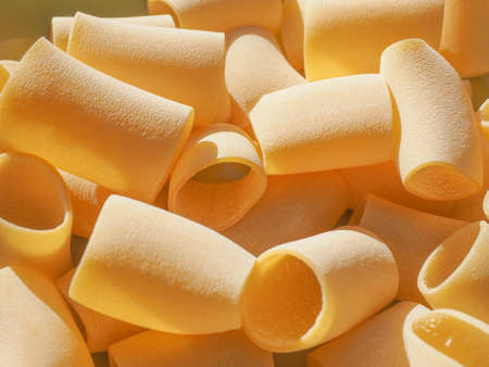 Italian paccheri pasta in the shape of large tubes from Campania and Calabriaの写真素材