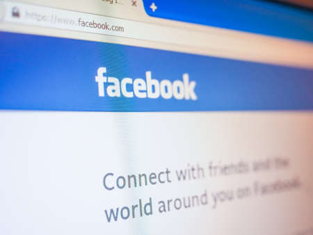 SAN FRANCISCO, USA - DECEMBER 23, 2014: Home page of social network site Facebookのeditorial素材