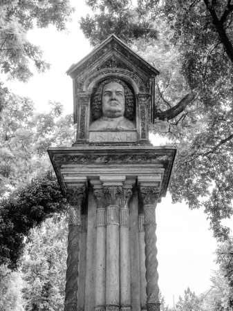 The Altes Bach Denkmak meaning Bach old monument close to the St Thomas Church のeditorial素材