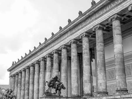 Altes Museum of Antiquities in Museumsinsel Berlin Germany in black and whiteのeditorial素材