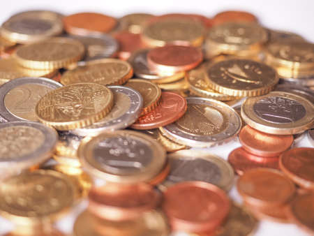 Euro coins currency of the European Unionの写真素材