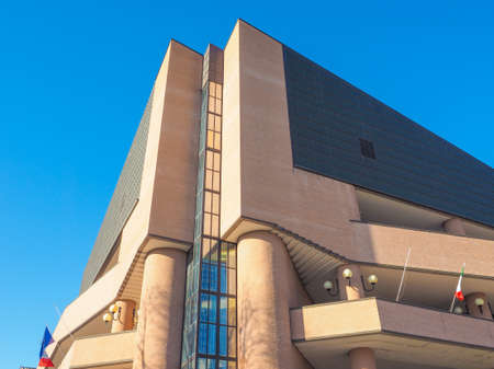 TURIN, ITALY - JANUARY 23, 2015: Palazzo di Giustizia meaning Courthouse in Turin Italyのeditorial素材