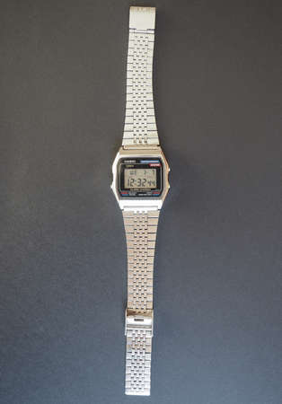 TOKYO, JAPAN - JANUARY 6, 2015: Digital Casio alarm chrono watch from the eightiesのeditorial素材