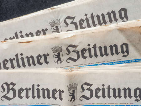 BERLIN, GERMANY - FEBRUARY 9, 2015: Berliner Zeitung newspaper masthead nameplateのeditorial素材