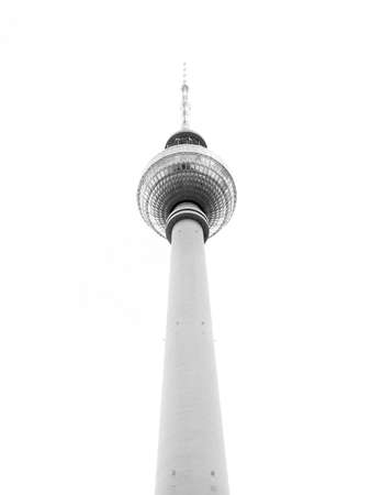 TV Fernsehturm Television tower in Berlin Germany in black and whiteのeditorial素材