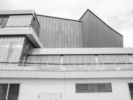 The Berliner Philarmonie concert hall in Berlin Germany in black and whiteのeditorial素材
