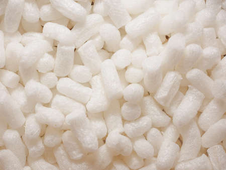 White polystyrene beads texture useful as a backgroundの写真素材