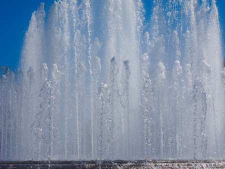 Fountain in front of Castello Sforzesco in Milanの写真素材