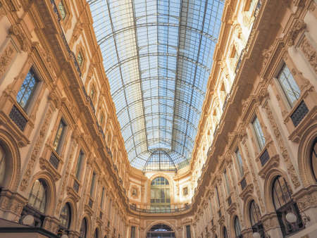 MILAN, ITALY - MARCH 28, 2015: The Galleria Vittorio Emanuele II has been recently restored for the Expo Milano 2015 international exhibitionのeditorial素材