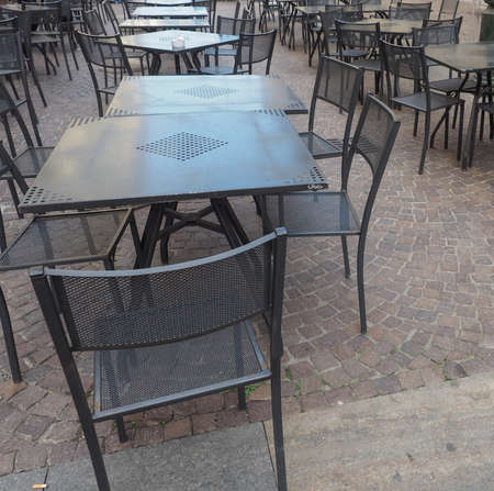 Tables and chairs of a dehors alfresco bar restaurant pub Tables and chairs of a dehors alfresco bar restaurant pub