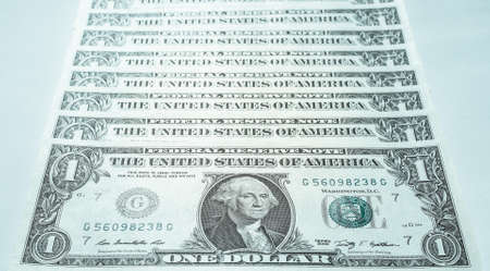 Dollar banknotes 1 Dollar currency of the United States useful as a backgroundの写真素材