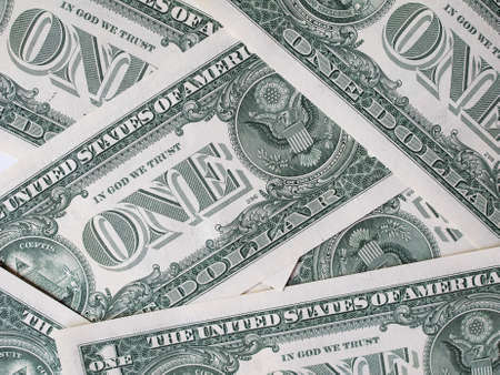 Dollar banknotes 1 Dollar currency of the United States useful as a backgroundの写真素材