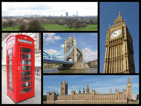 Landmarks collage of the city of London, UKの写真素材