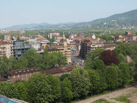 Aerial view of the city of Turin in Piedmont Italy