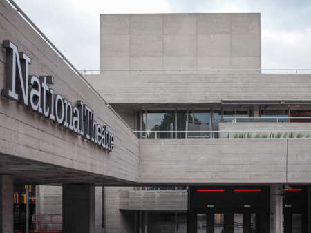 LONDON, UK - JUNE 09, 2015: The National Theatre designed by Sir Denys Lasdun is a masterpiece of new brutalist architectureのeditorial素材