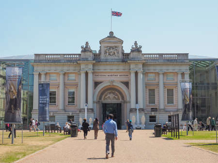 LONDON, UK - JUNE 11, 2015: People visiting the Maritime Museum in Greenwichのeditorial素材