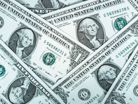 Dollar banknotes 1 Dollar currency of the United States useful as a backgroundの写真素材