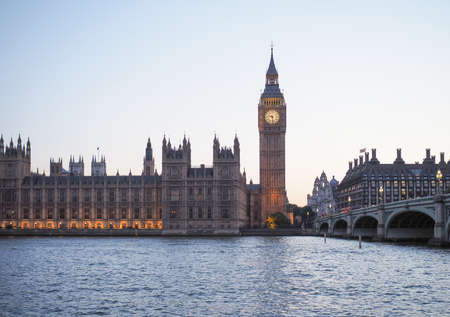 Houses of Parliament aka Westminster Palace at night in London, UKのeditorial素材