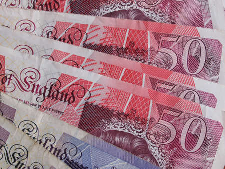 LONDON, UK - SEPTEMBER 05, 2015: British Pound banknotes currency of the United Kingdomのeditorial素材