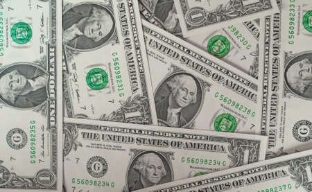 Dollar banknotes 1 Dollar currency of the United States useful as a backgroundの写真素材