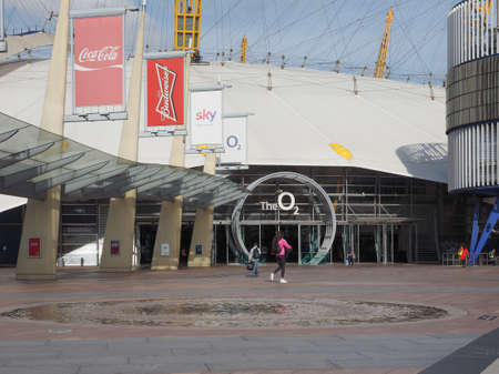 LONDON, UK - SEPTEMBER 29, 2015: The Millennium Dome built in celebration of the third millennium in year 2000 now houses the O2 arena music hallのeditorial素材