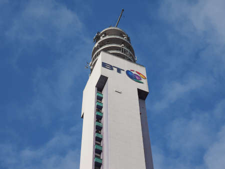 BIRMINGHAM, UK - SEPTEMBER 25, 2015: BT Tower is the telecommunications tower of British Telecom and the tallest building in Birminghamのeditorial素材