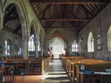 TANWORTH IN ARDEN, UK - SEPTEMBER 25, 2015: Parish Church of St Mary Magdalene interior view