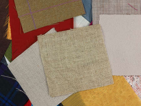 Many fabric swatches useful as a backgroundの写真素材