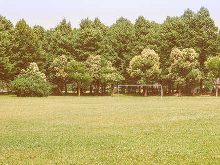 Vintage looking Dalla Chiesa central park in Collegno, Italyの写真素材