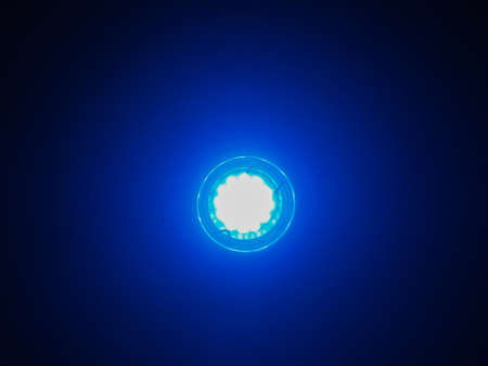 Blue lit LED Light Emitting Diod bulbの写真素材