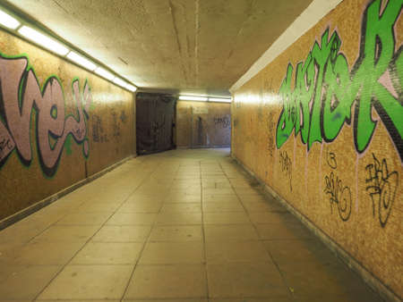 BIRMINGHAM, UK - SEPTEMBER 25, 2015: Pedestrian underpassのeditorial素材